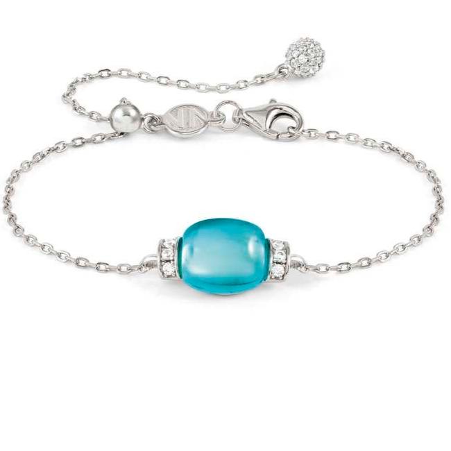 MYRADIANCE bracelet in 925 sterling silver, cz and synthetic stones LIGHT BLUE TOPAZ