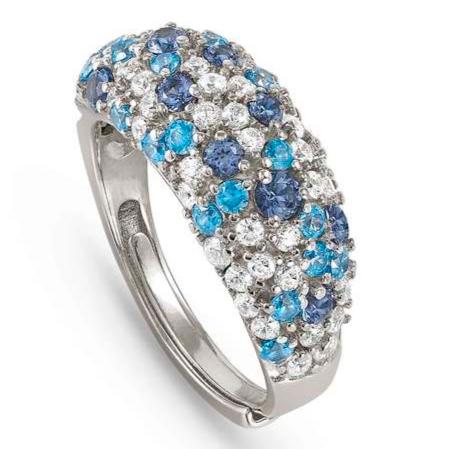 MOSAICA ring in 925 sterling silver and colored cubic zirconia Silver