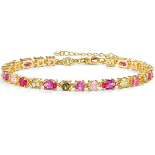 MOSAICA bracelet in 925 sterling silver (RICH) and colored cubic zirconia Yellow Gold