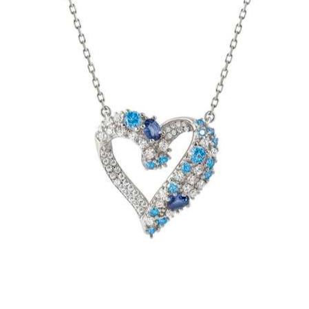 MOSAICA necklace in 925 sterling silver (HEART) and colored cubic zirconia Silver