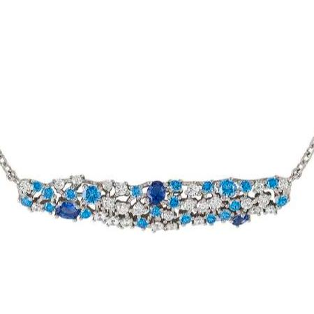 MOSAICA necklace in 925 sterling silver (PLATE) and colored cubic zirconia Silver