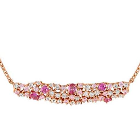 MOSAICA necklace in 925 sterling silver (PLATE) and colored cubic zirconia Rose Gold