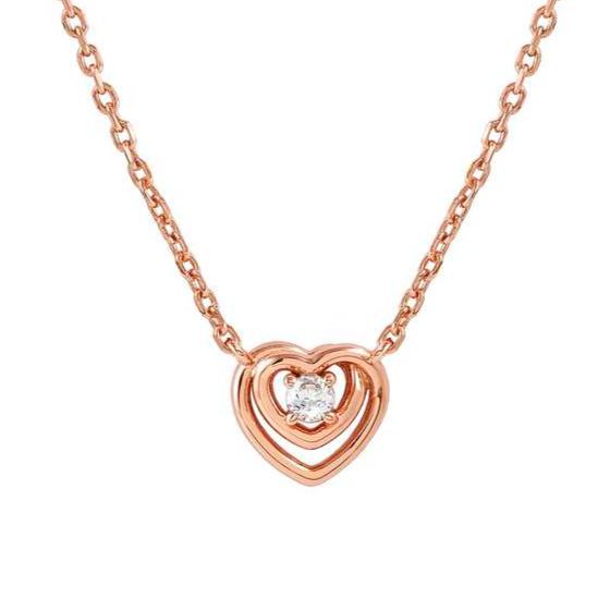 COSMICLOVE necklace in 925 sterling silver and cubic zirconia Heart Rosegold
