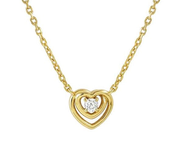 COSMICLOVE necklace in 925 sterling silver and cubic zirconia Heart Gold