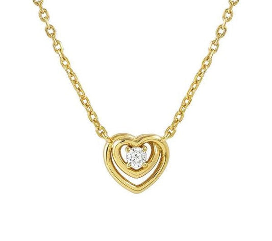 COSMICLOVE necklace in 925 sterling silver and cubic zirconia Heart Gold