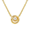 COSMICLOVE necklace in 925 sterling silver and cubic zirconia Yellow Gold Circle