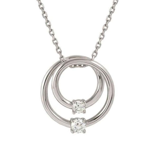 COSMICLOVE necklace in 925 sterling silver and cubic zirconia (LARGE) Silver Circle