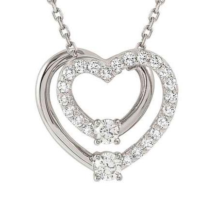 COSMICLOVE necklace in 925 sterling silver and cubic zirconia PAVE (LARGE) Heart Silver