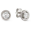 COSMICLOVE earrings in 925 sterling silver and cubic zirconia Silver Circle