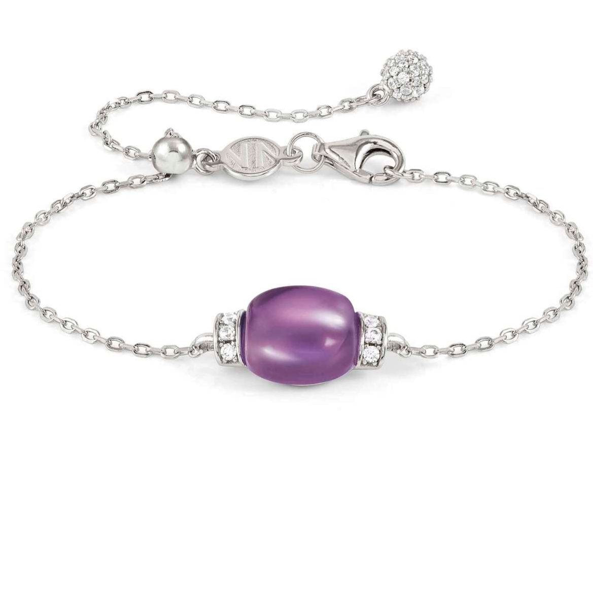 MYRADIANCE bracelet ed. PRECIOUS in 925 silver (LARGE), white topaz and natural stone Amethyst