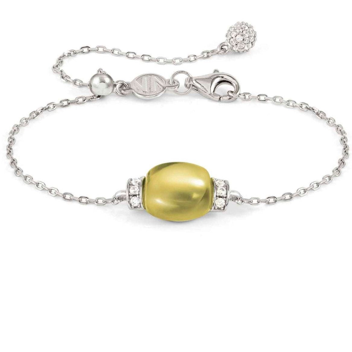MYRADIANCE bracelet ed. PRECIOUS in 925 silver (LARGE), white topaz and natural stone Lemon  Quartz