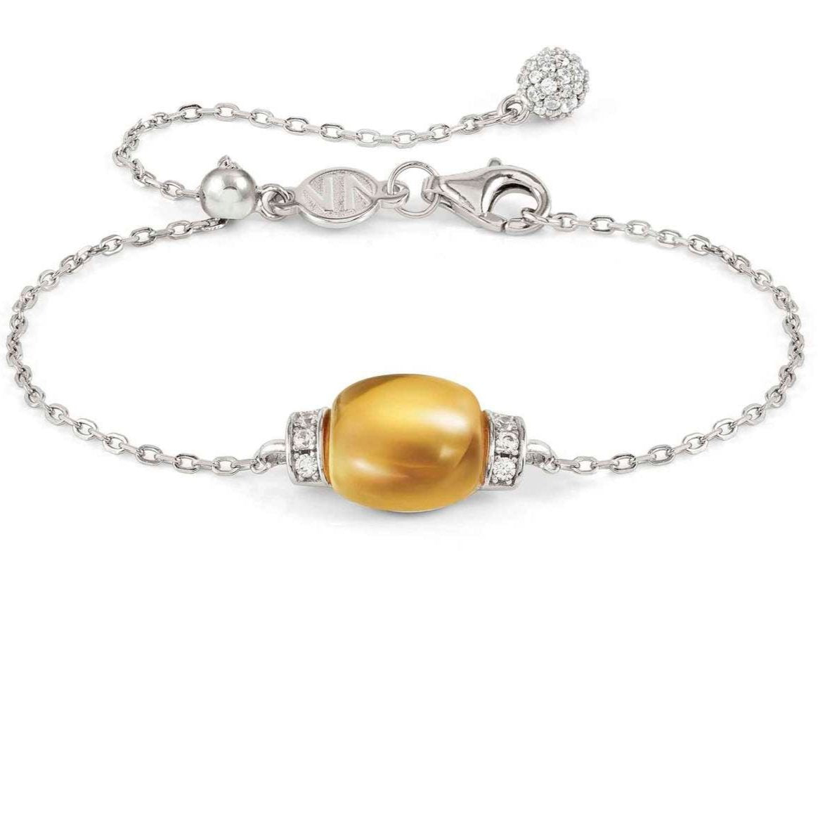 MYRADIANCE bracelet ed. PRECIOUS in 925 silver (LARGE), white topaz and natural stone CITRINE QUARTZ