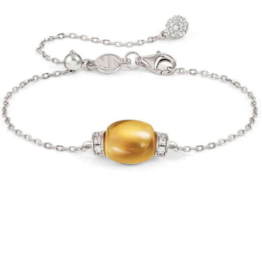 MYRADIANCE bracelet ed. PRECIOUS in 925 silver (LARGE), white topaz and natural stone CITRINE QUARTZ