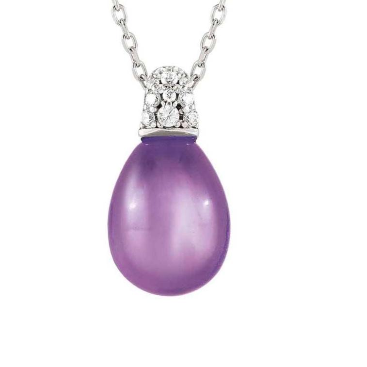 MYRADIANCE necklace ed. PRECIOUS in 925 silver (LARGE), white topaz and natural stone Amethyst