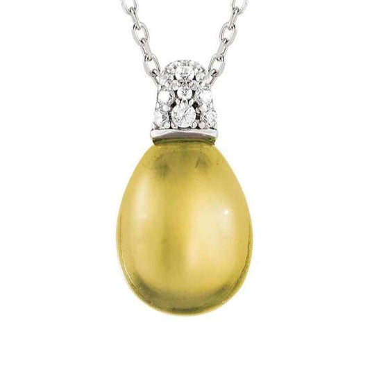 MYRADIANCE necklace ed. PRECIOUS in 925 silver (LARGE), white topaz and natural stone Lemon  Quartz