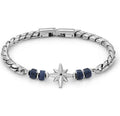 ATLANTE Stones Edition bracelet, steel &  natural stones Wind rose-Sodalite