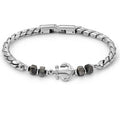 ATLANTE Stones Edition bracelet in steel and natural stones Anchor-Gray Jasper