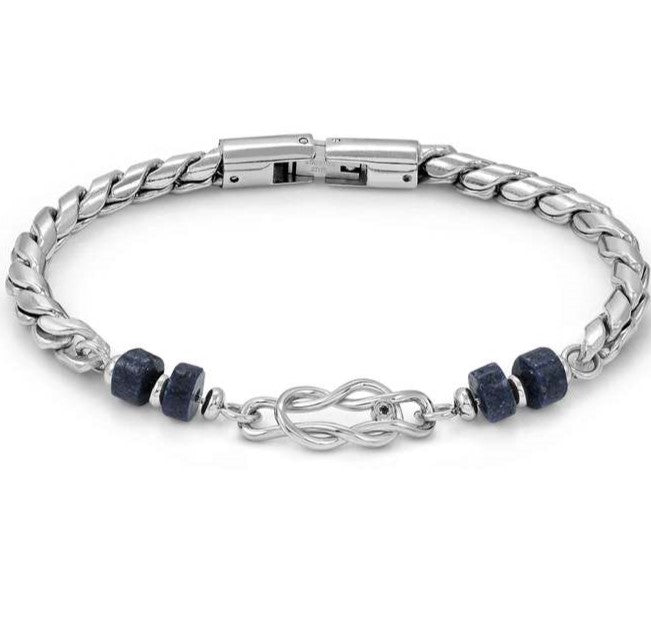 ATLANTE Stones Edition bracelet in steel and natural stones Knot-Sodalite