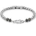 ATLANTE Stones Edition bracelet in steel and natural stones Knot-Gray Jasper