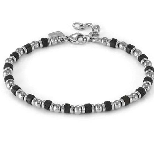 INSTINCTSTYLE Sea Edition bracelet in steel and natural stones LAVA STONE