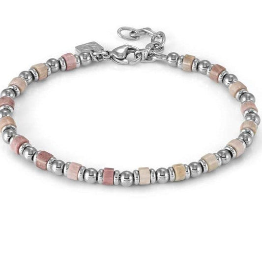 INSTINCTSTYLE Sea Edition bracelet in steel and natural stones PINK JADE