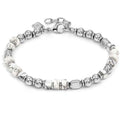 INSTINCTSTYLE Sea Edition bracelet with steel nuggets and natural stones (LARGE) WHITE TURQUOISE