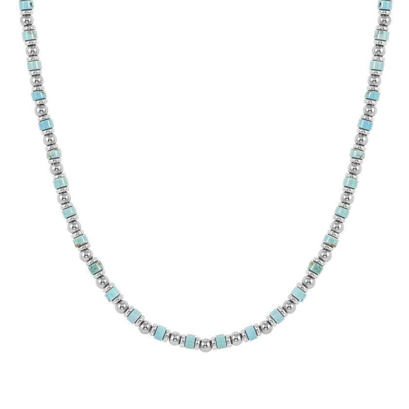 INSTINCTSTYLE Sea Edition necklaces in steel and natural stones TURQUOISE