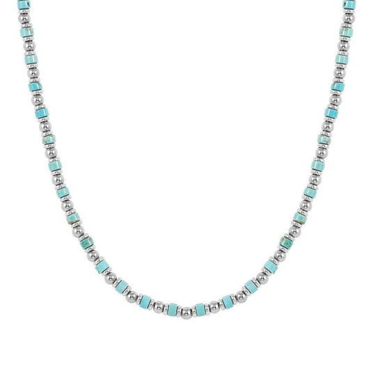 INSTINCTSTYLE Sea Edition necklaces in steel and natural stones TURQUOISE