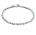 INSTINCTSTYLE Sea Edition anklets in steel and natural stones TURQUOISE