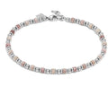 INSTINCTSTYLE Sea Edition anklets in steel and natural stones PINK JADE