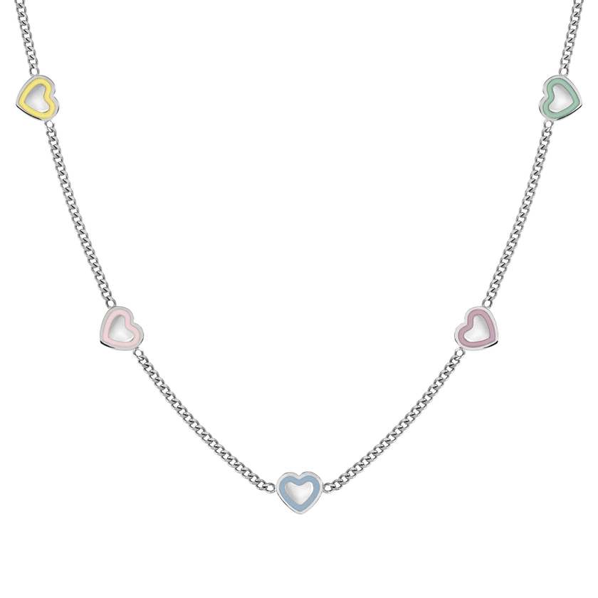 FAIRYICONS necklace in steel (RICH) and enamel Heart