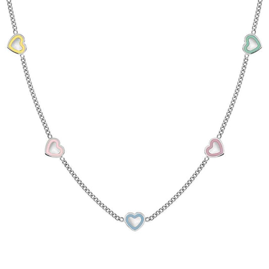 FAIRYICONS necklace in steel (RICH) and enamel Heart