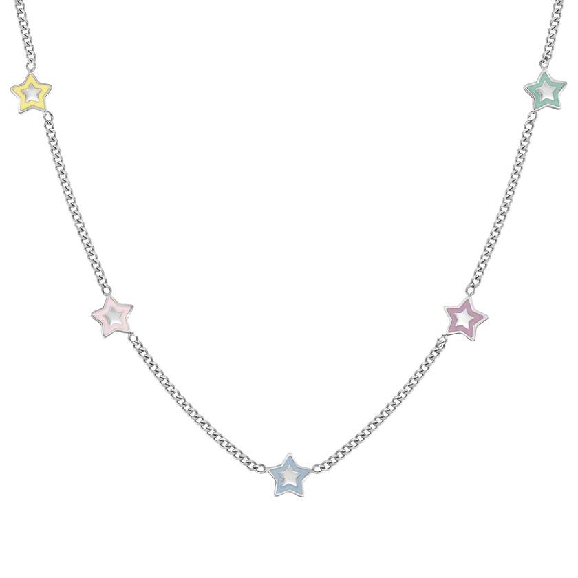 FAIRYICONS necklace in steel (RICH) and enamel Star