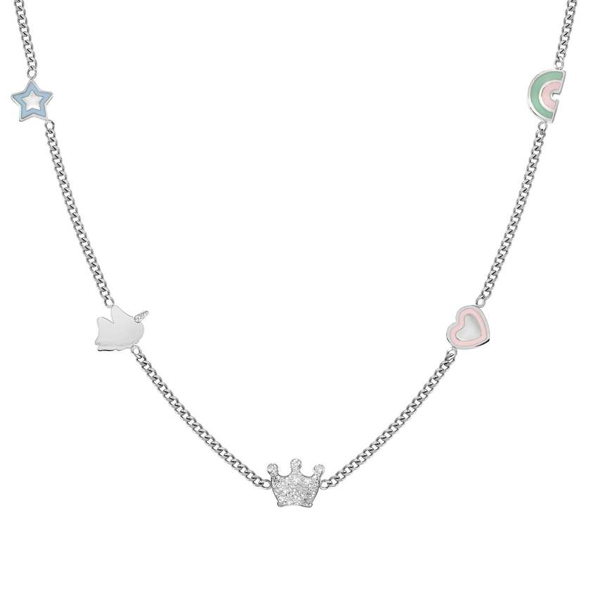 FAIRYICONS necklace in steel (RICH) and enamel Mixed