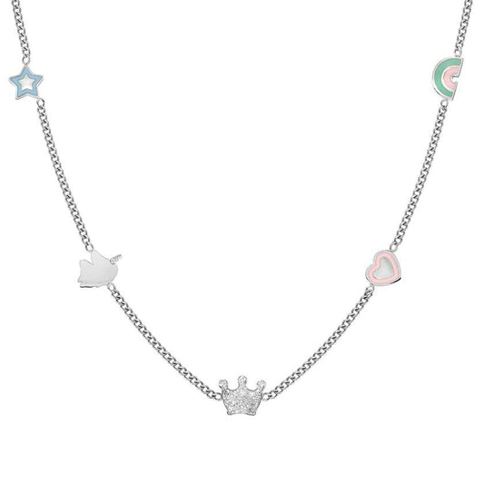 FAIRYICONS necklace in steel (RICH) and enamel Mixed