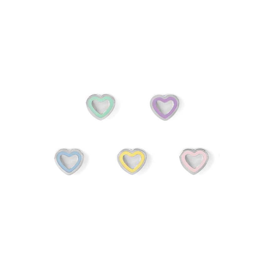 FAIRYICONS earrings set in steel and enamel Heart