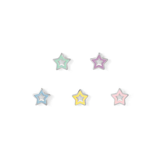 FAIRYICONS earrings set in steel and enamel Star