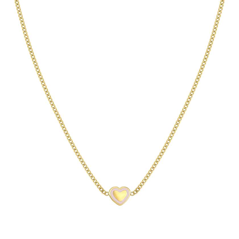 FAIRYICONS steel necklace with YELLOW GOLD and enamel finish Heart