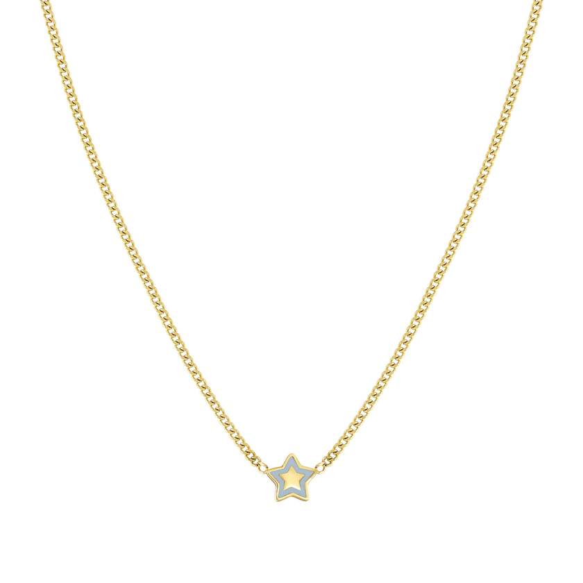 FAIRYICONS steel necklace with YELLOW GOLD and enamel finish Star