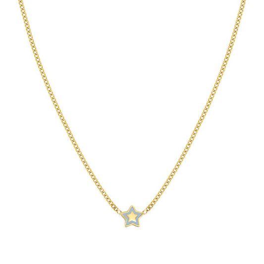 FAIRYICONS steel necklace with YELLOW GOLD and enamel finish Star