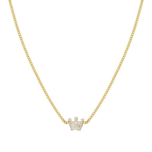 FAIRYICONS steel necklace with YELLOW GOLD and enamel finish Crown