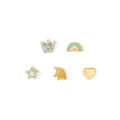 FAIRYICONS steel earrings set with YELLOW GOLD and enamel finish Mixed