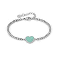 EMOSFERE bracelet in steel and enamel HEART GREEN WATER