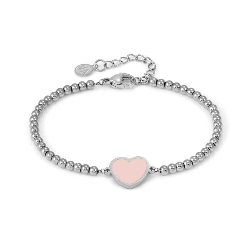 EMOSFERE bracelet in steel and enamel Pink heart