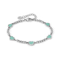 EMOSFERE bracelet in steel 5 symbols and enamel HEART GREEN WATER