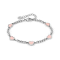 EMOSFERE bracelet in steel 5 symbols and enamel Pink heart
