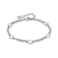 EMOSFERE bracelet in steel 5 symbols and mother of pearl White heart