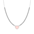 EMOSFERE necklace in steel and enamel Pink heart
