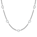 EMOSFERE necklace in steel (RICH) 5 symbols and mother of pearl White heart