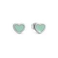 EMOSFERE earrings in steel and enamel HEART GREEN WATER